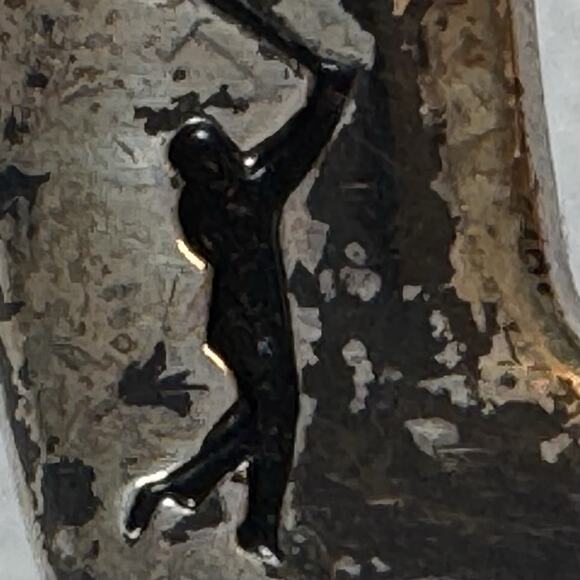 IZOD Men’s Brown Woven Leather Belt 36 Distressed Silver Buckle & Tip 90s VTG - Picture 4 of 8